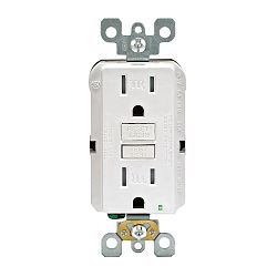 15 Amp Tamper-Resistant Slim GFCI Receptacle/Outlet with Monochromatic Buttons