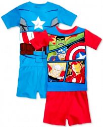 Marvel 4-Pc. Avengers & Captain America Cotton Pajama Set, Little Boys (2-7) & Big Boys (8-20)