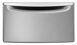 15.5-inch Laundry Pedestal with Storage Drawer in Chrome Shadow