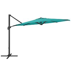Deluxe Offset Patio Umbrella in Turquoise Blue