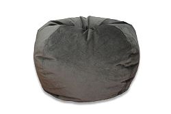 Large Textured Velvet Bean Bag in Pewter