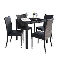 Sonax PPT-603-Z Park Terrace 5pc Patio Dining Set in Charcoal Black Rope Weave