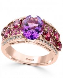Effy Multi-Gemstone (4-3/4 ct. t. w. ) and Diamond (1/8 ct. t. w. ) Statement Ring in 14k Rose Gold