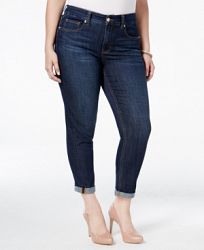 Melissa McCarthy Seven7 Trendy Plus Size Dark Blue Wash Girlfriend Jeans