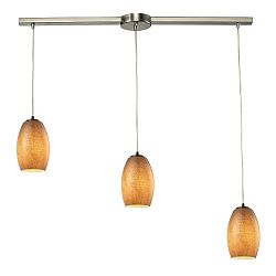 10330/3L-TB-LED - Elk Lighting - Andover - 36 28.5W 3 LED Linear Pendant Satin Nickel Finish with Textured Beige Glass - Andover