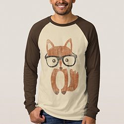 Vintage Hipster Glasses Cute Baby Fox T-shirt