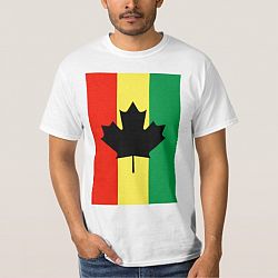 Rasta Reggae Maple Leaf Flag T-shirt