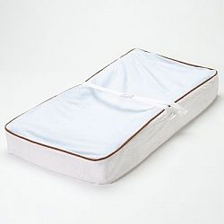 Bacati Velour Blue/White/Chocolate Plush Changing Pad Cover