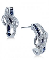 Sapphire (1-1/3 ct. t. w. ) and Diamond (1/4 ct. t. w. ) Drop Earrings in 14k White Gold