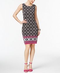 Inc International Concepts Petite Mixed-Print Sheath Dress, Created for Macy's
