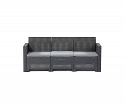 BICA Nebraska Three Seater Sofa (Anthracite with Grey seat cushions)