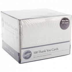 Wilton 100-Pack Basic Thank You Cards - White / Thank You Cards