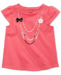 First Impressions Necklace-Print Cotton T-Shirt, Baby Girls (0-24 months), Created for Macy's