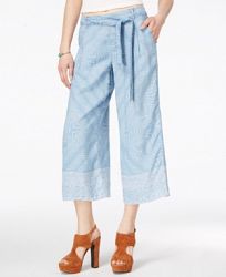 Jessica Simpson Printed Wide-Leg Cropped Soft Pants