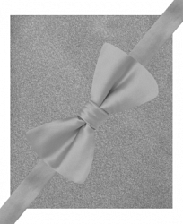 Alfani Mens Silver Pre-Tied Bow Tie & Pocket Square Set
