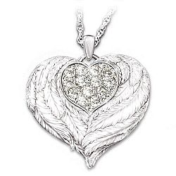 Wings Of Love Sterling Silver Locket Pendant Necklace