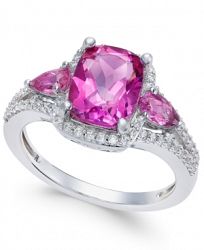 Pink Topaz (2-1/6 ct. t. w. ) and White Topaz (1/4 ct. t. w. ) Ring in Sterling Silver