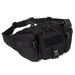 NAWINCL Tactical waist pack Nylon Hunting belt Bag (Black)