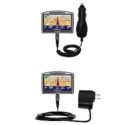Gomadic Car and Wall Charger Essential Kit for the TomTom GO 630 - Includes both AC Wall and DC Car Charging Options with TipExchange