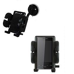 Gomadic Brand Flexible Car Auto Windshield Holder Mount for the HTC Warhawk - Gooseneck Suction Cup Style Cradle