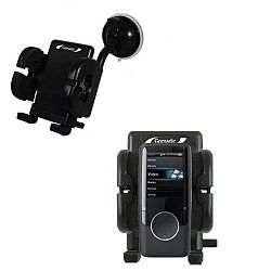 Windshield Vehicle Mount Cradle for the Coby MP707 Video MP3 Player - Flexible Gooseneck Holder with Suction Cup for Car / Auto. Lifetime Warranty