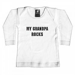 Rebel Ink Baby 370wls612 My Grandpa Rocks- 6-12 Month White Long Sleeve Tee