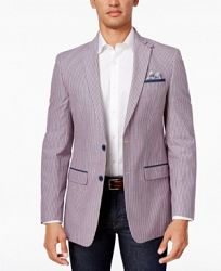 Tallia Men's Slim-Fit Pink/Gray Seersucker Cotton Sport Coat