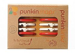PunkinLinks & PunkinSnaps Baby-Safe Toy Links and Locking Clips (Cherry Red/Polar White)