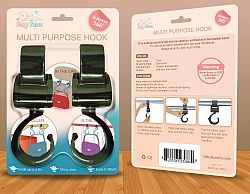 Stroller Hooks - A Great Hanger For Diaper Bags, Purses, Shopping Bags - More Stable Than Clips - Easy For Mommy To Use- Lifetime Hassle-Free Replacement Guarantee! by Baby Bums