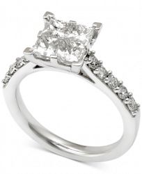 Diamond Quad Engagement Ring (2 ct. t. w. ) in 14k White Gold