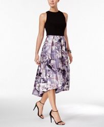 Sl Fashions Floral-Print High-Low Dress
