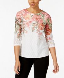 Alfred Dunner Petite Floral-Print Top