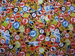 SheetWorld Fitted Portable / Mini Crib Sheet - Traffic Signs - Made In USA