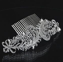 Sunshinesmile Wedding Silver-tone Flower Hair Comb Clear Ab Austrian Crystal Tiara by Sunshinesmile