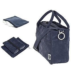 MoBaby Deluxe, Chic Plush Diaper Bag Tote, Travel Accessories Included: Comfortable Baby Changing Mat & Essentials Clutch Pouch (Navy)