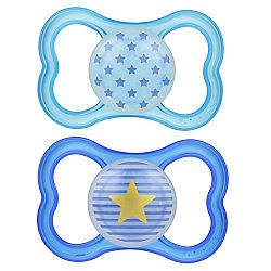 MAM Air Night Orthodontic Pacifier, 2 Pack, Boy, 6+ Months
