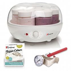 Euro Cuisine Automatic Yogurt Maker With Accessories Kit White And Clear