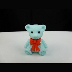 Iwako Blue Bear with Red Bow Eraser