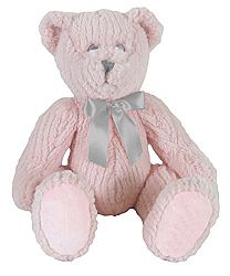 Stephan Baby Ultra-Soft Chenille Plush My First Teddy Bear, Pink, 14"