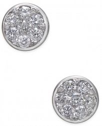 Diamond Cluster Bezel Stud Earrings (5/8 ct. t. w. ) in 14k White Gold