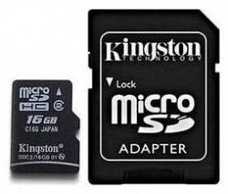 Professional Kingston MicroSDHC 16GB (16 Gigabyte) Card for ZTE Nubia Z5 Smartphone with custom formatting and Standard SD Adapter. (SDHC Class 4 Certified)