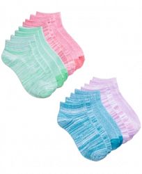 8-Pk. Stripes & Solids No-Show Socks, Little Girls & Big Girls, Created for Macy's