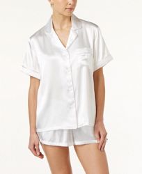 Linea Donatella Bride-Embroidered Boyfriend Short Pajama Set