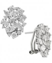Arabella Swarovski Zirconia Cluster Stud Earrings in Sterling Silver