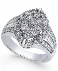 Diamond Marquise-Style Cluster Ring (2 ct. t. w. ) in 14k White Gold