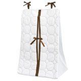 Bacati Quilted Circles White/Chocolate Diaper Stacker