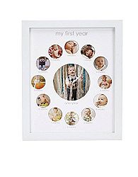 Pearhead My First Year Monthly Photo Baby Keepsake Frame, White
