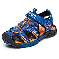 Luerme Boys Sandal Closed Toe Kids Outdoor Sports Shoes Summer Beach Sandals (36, Blue)