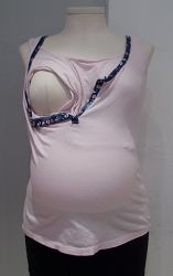 Thyme Maternity pink sleeveless pj nursing top - L