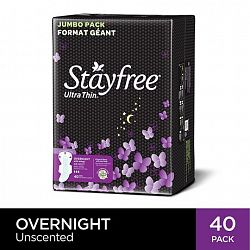 Stayfree Ultra Thin Overnight With Wings Pads